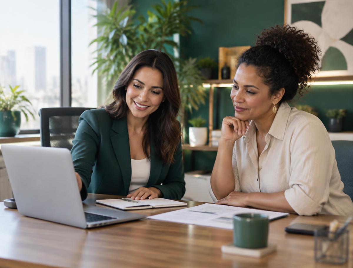 Consultora em atendimento financeiro personalizado